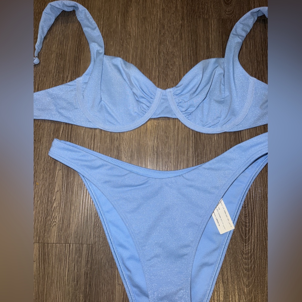 Abercrombie & Fitch Sky Blue Sparkley Bikini Set